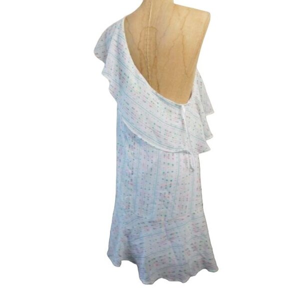 BCBGeneration Size S Small  Womens Printed Ruffled Mini Dress White Multi NWT - Picture 3 of 3